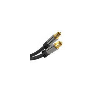 PremiumCord optický kabel Toslink M/M pozlacené konektory 5m