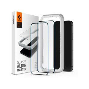 Spigen Glas tR ALM FC tvrzené sklo iPhone 12 Pro Max 2 ks černé