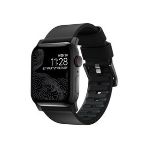 Nomad Active Pro hydrofobní kožený řemínek Apple Watch 45/44/42mm černý/černý