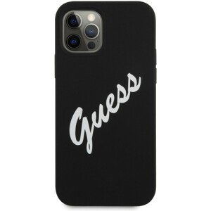 Guess Silicone Vintage Script kryt Apple iPhone 12 mini černý