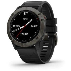 Garmin fenix6 PRO Sapphire (mapy/hudba) šedé/černý řemínek