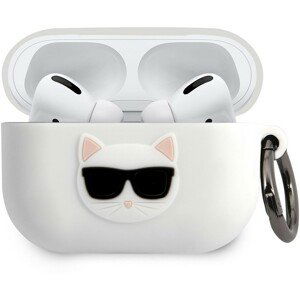 Karl Lagerfeld Choupette Head pouzdro Airpods Pro bílé