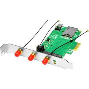 AXAGON PCEME3 PCIe mini PCIe adaptér SIM slot + 3x SMA konektor