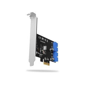 AXAGON PCEU034VL PCIe řadič 2x interní 19pin USB 3.2 Gen 1 port UASP vč. LP