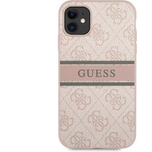 Guess PU 4G Printed Stripe kryt iPhone 11 růžový