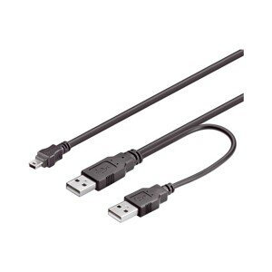 PremiumCord USB 2.0 napájecí Y kabel A/M -- A/M + A/M mini 0.5m + 0.4m
