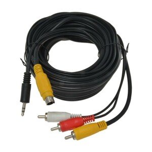 PremiumCord kabel S-video + sjack 3.5"- 3x Cinch 5m + kondenzátor