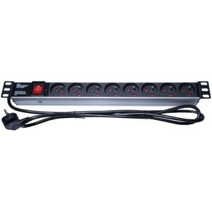 PremiumCord PDU 19" 1U 8x230V kabel (vypínač) 2m