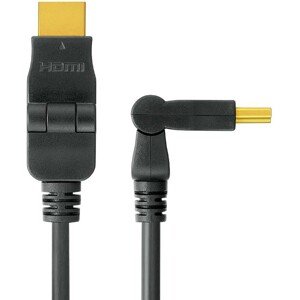 PremiumCord kabel HDMI A - HDMI A M/M otočné zlacené konektory 10m