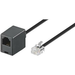 PremiumCord telefonní kabel prodlužovací rovný 6P4C plug - 6P4C jack černý 6m
