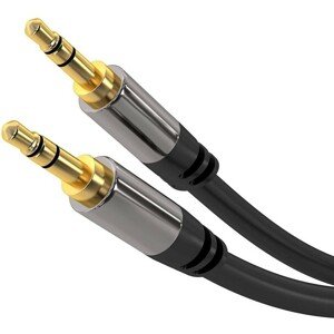 PremiumCord stíněný kabel stereo Jack 3.5mm M/M HQ černý 3m