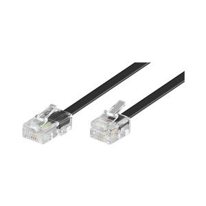 PremiumCord telefonní kabel rovný RJ45 - RJ11 černý 3m