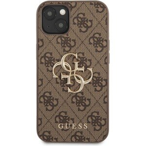 Guess PU 4G Metal Logo Case iPhone 13 hnědý