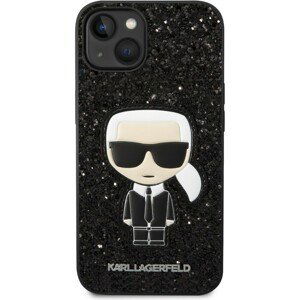 Karl Lagerfeld Glitter Flakes Ikonik kryt iPhone 14 černý