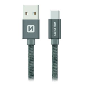 Swissten kabel Kabel Textile Usb-c 2,0 M Šedý