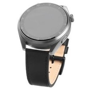 Kožený řemínek Fixed Leather Strap s Quick Release 20mm pro smartwatch, černý