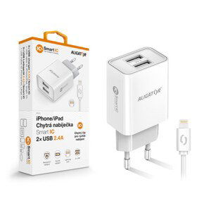 nabíječka pro mobil Ali Cn 2,4A,2xUSB,SM.IC,IPH,bílá Cha0045