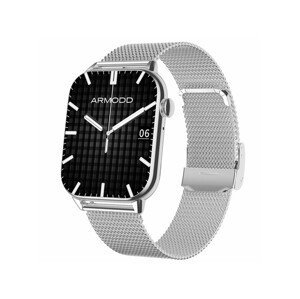 Armodd chytré hodinky Prime stříbrná s kovovým řemínkem + silikonový řemínek