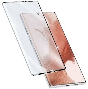 pouzdro na mobil Ochranné zaoblené tvrzené sklo pro celý displej Cellularline Impact Glass pro Samsung Galaxy S23 Ultra