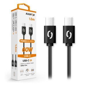 kabel Datový kabel Aligator Power 65W, Usb-c/usb-c 3A 1,5m, černý
