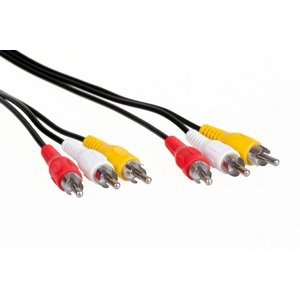 Aq cinch Rca kabel Kvk020 - kabel 3x Rca - 3 x Rca kompozit Av 2,0 m