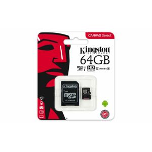 Kingston paměťová karta Microsdxc 64Gb Uhs-i U1 + Sd adaptér