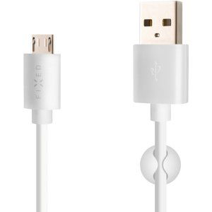 kabel Datový a nabíjecí kabel Fixed s konektorem micro Usb, 2,4A, bílý