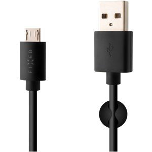 kabel Datový a nabíjecí kabel Fixed s konektorem micro Usb, 2,4A, černý