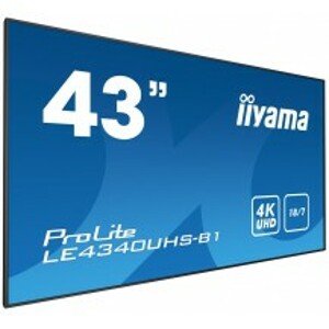 Lcd monitor 43" iiyama Le4340uhs-b1 - Amva3,4k Uhd,8.5ms,350cd/m2, 5000:1,16:9,VGA,HDMI,DVI,USB,RS232,RJ45,repro