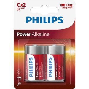 Philips monočlánek C 2ks Power Alkaline (LR14P2B/10)