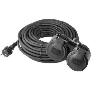 Emos kabel P0601 prodlužovací kabel 10m, 2 zásuvky, černý