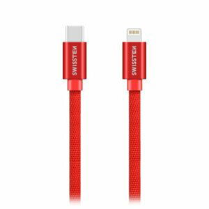 Swissten kabel kabel Textile Usb-c/ligh 1,2m, červená