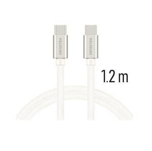 Swissten kabel kabel Textile Usb-c 1,2 m, stříbrná