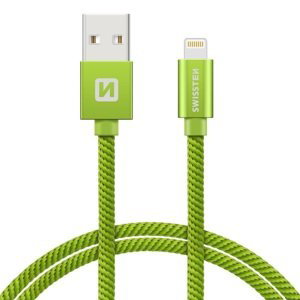 Swissten kabel kabel Textile Lightning 1,2m, zelená