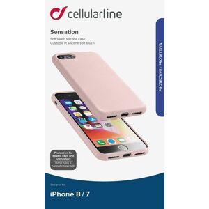 pouzdro na mobil Ochranný silikonový kryt Cellularline Sensation pro Apple iPhone 6/7/8/SE (2020), starorůžový