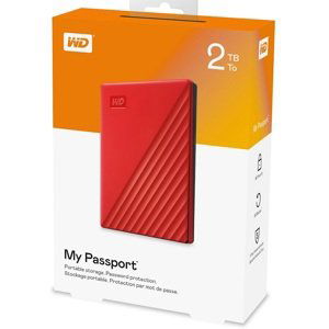 Wd externí paměťový disk My Passport 2Tb, červená