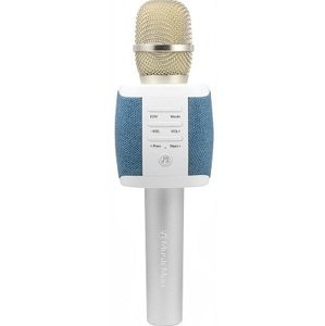 Přenosný reproduktor Technaxx Fabric, karaoke mikrofon modrá