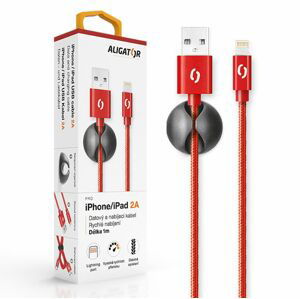 Aligator kabel Datový kabel premium 2A, Lightning, červený Datkp11