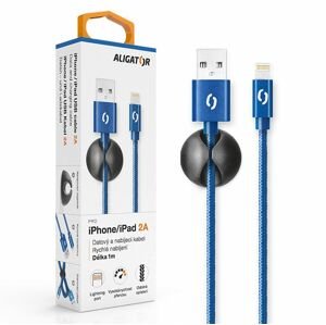 Aligator kabel Datový kabel premium 2A Lightning, modrý Datkp14
