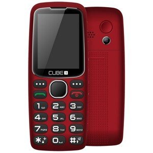 Cube1 mobilní telefon S300 Senior červený