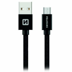 Swissten kabel kabel Textilemicro Usb 3,0m, černá