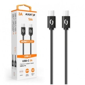 kabel Datový kabel Aligator Power 3A, Usb-c/usb-c černý