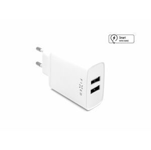 Fixed nabíječka pro mobil Síťová nabíječka s 2× Usb výstupem, 15 W Smart Rapid Charge Fixc15-2u-wh, bílá