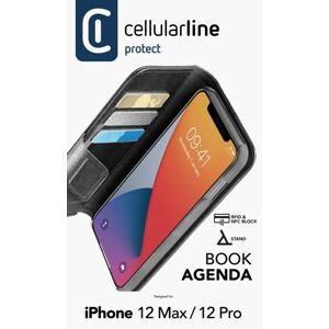 pouzdro na mobil Pouzdro typu kniha Cellularline Book Agenda 2 pro Apple iPhone 12/12 Pro, černé