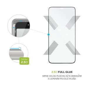 tvrzené sklo pro mobilní telefon Ochranné tvrzené sklo Fixed Full-cover pro Apple iPhone 12 mini, lepení přes celý displej, černé
