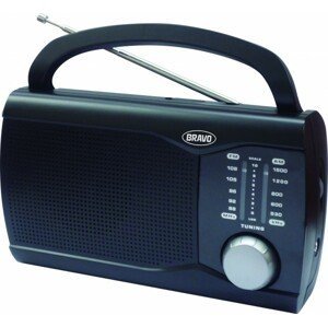 Bravo radiopřijímač B 6009 Přenosné rádio černá