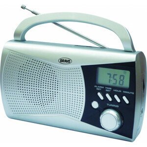Bravo radiopřijímač B 6010 Přenosné rádio stříbrná