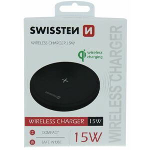 Swissten nabíječka pro mobil bezdrátová nabíječka 15w,černá