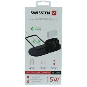 Swissten nabíječka pro mobil Wireless nabíječka 3v1 22055506, černá