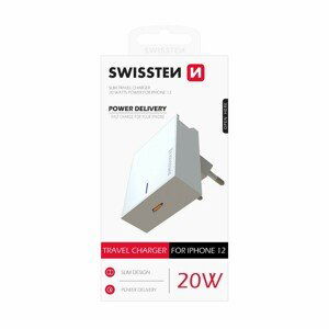 Swissten nabíječka pro mobil power Delivery 20W for Iphone 12 bílá